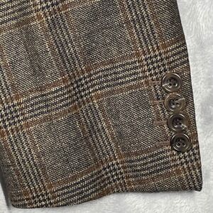 Hickey Freeman Astor Brown Cashmere Silk Plaid Sport Coat Blazer 44 Reg USA Made